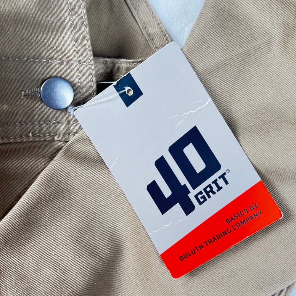 Duluth Trading Co 40 Grit Flex Twill Bib Overalls Mens 2XLx32 Khaki 58417 ELW - Picture 4 of 13